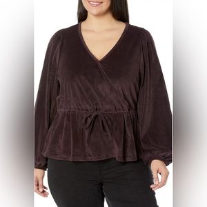 Madewell Fuji wrap tie top. Color: deep plum. Sz XXL. Preowned. Like new.